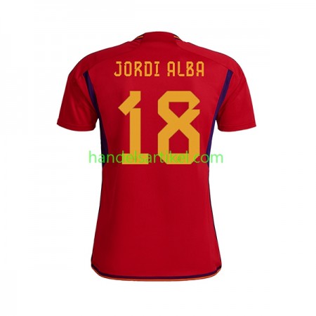 Spanien JORDI ALBA 18 Heim Trikotsatz World Cup 2022 Kurzarm